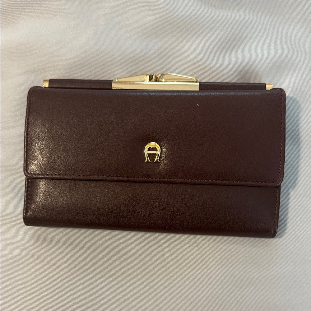 Ethan Allen Dark Brown Leather Wallet